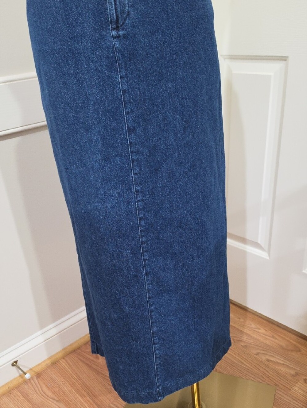 Vintage 90s Lee Casuals Dark Wash Denim Maxi Skirt - Size 14 - Picture 3 of 11